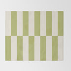 Duo II - Butter and Green Stripes Throw Blanket Gallery Image 2