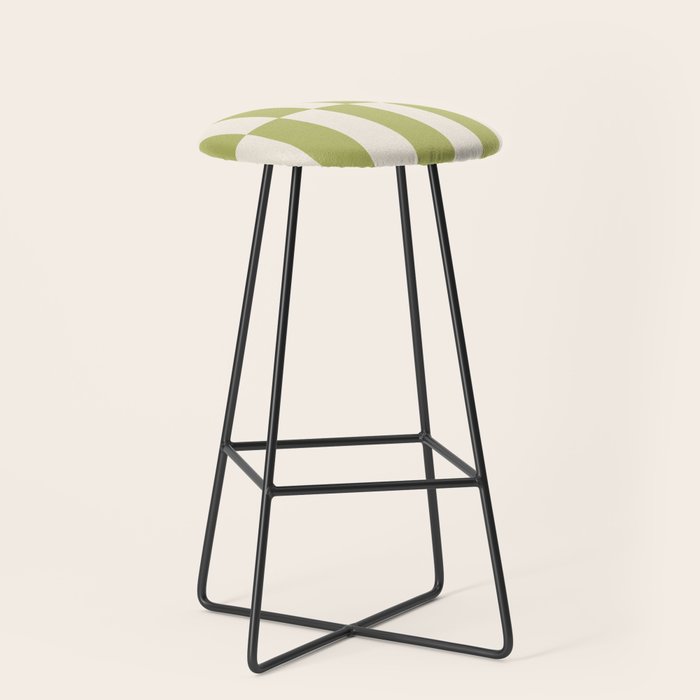Duo II - Butter and Green Stripes Stool Gallery Image 1