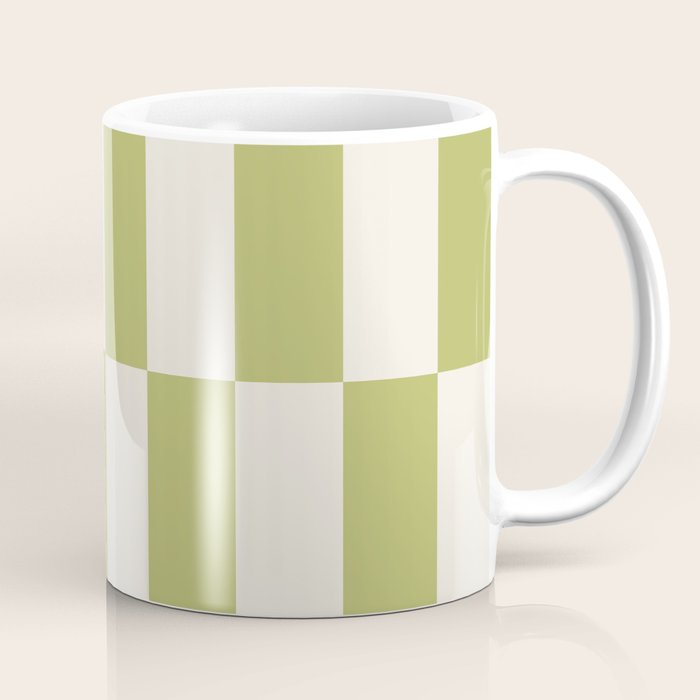 Duo II - Butter and Green Stripes Coffee Mug Gallery Image 1