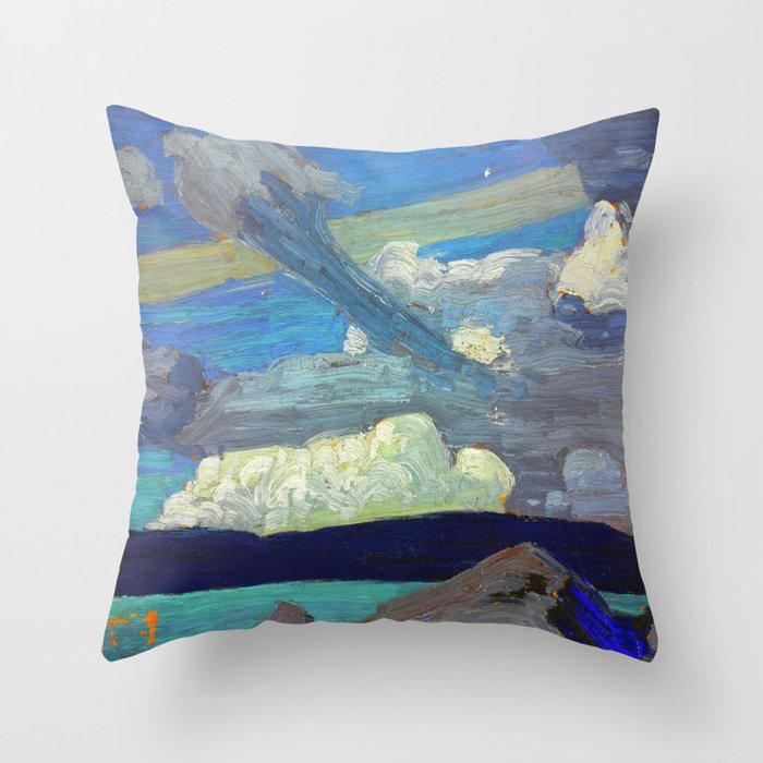 Tom Thomson Clouds ("The Zeppelins") 1915 Canadian Landscape Artist Throw Pillow Gallery Image 1