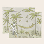 peaceful life pura vida costa rica // retro surf art by surfy birdy Placemat Gallery Image 1