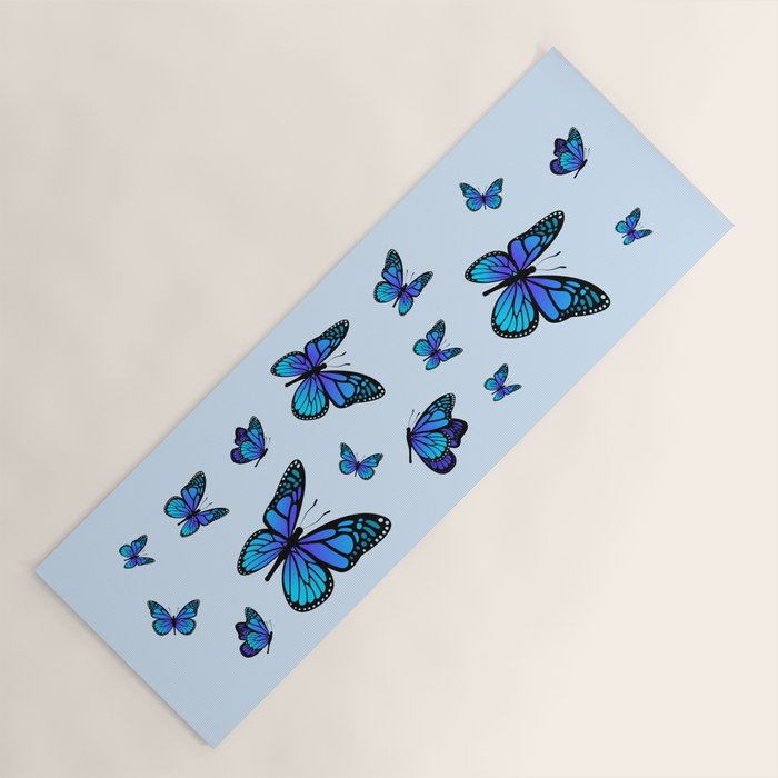 Butterfly Blues | Blue Morpho Butterflies Collage Yoga Mat Gallery Image 1