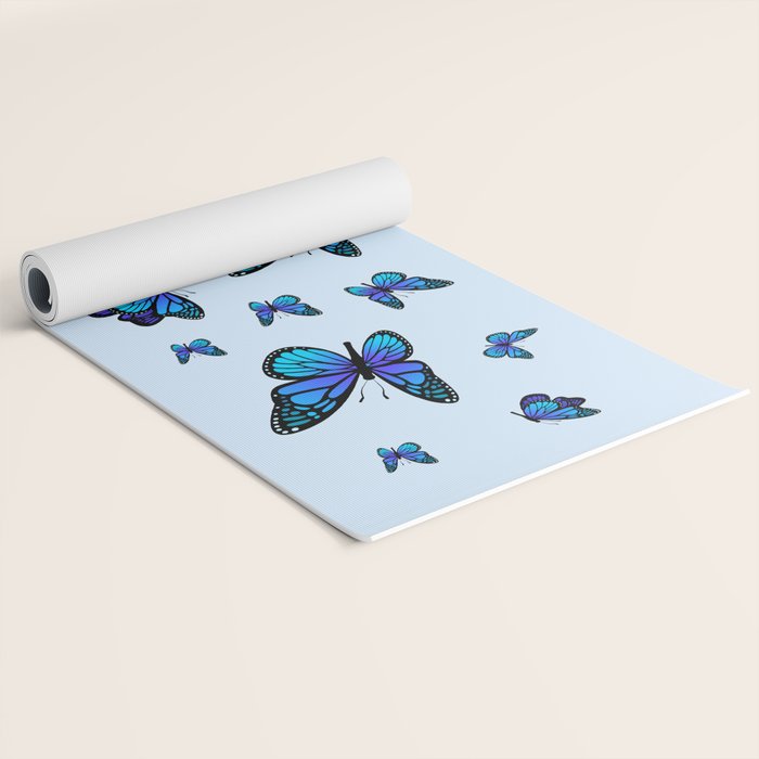 Butterfly Blues | Blue Morpho Butterflies Collage Yoga Mat Gallery Image 2