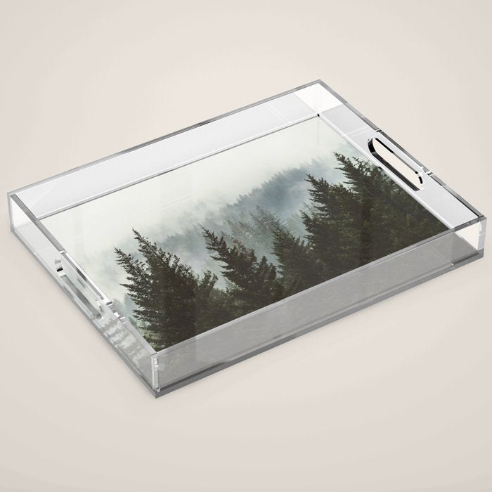 Forest Fog Mountain IV - Wanderlust Nature Photography Acrylic Tray Gallery Image 1