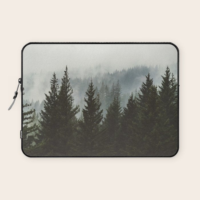 Forest Fog Mountain IV - Wanderlust Nature Photography Laptop Sleeve Gallery Image 1