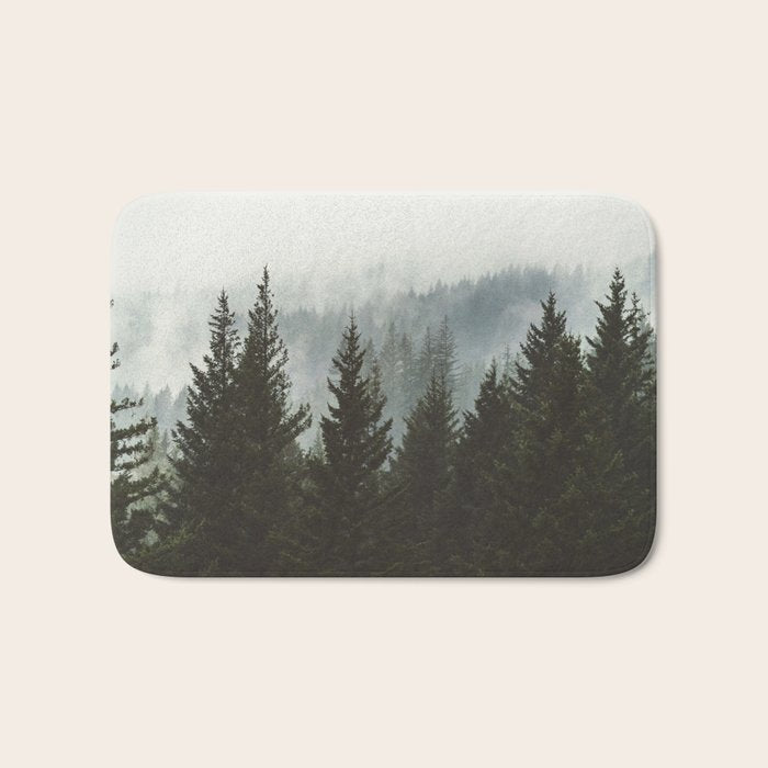 Forest Fog Mountain IV - Wanderlust Nature Photography Bath Mat Gallery Image 1