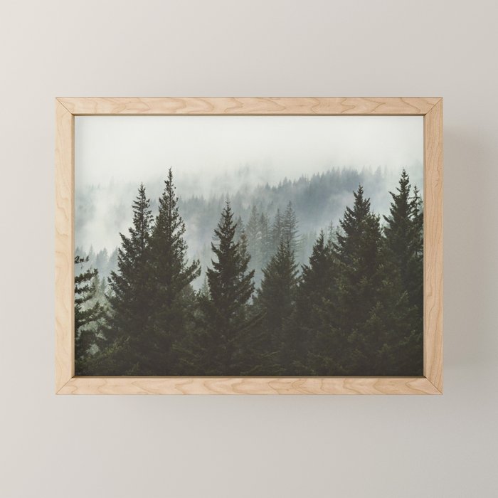 Forest Fog Mountain IV - Wanderlust Nature Photography Mini Art Print Gallery Image 1