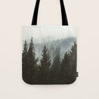 Forest Fog Mountain IV - Wanderlust Nature Photography Tote Bag Gallery Image 1