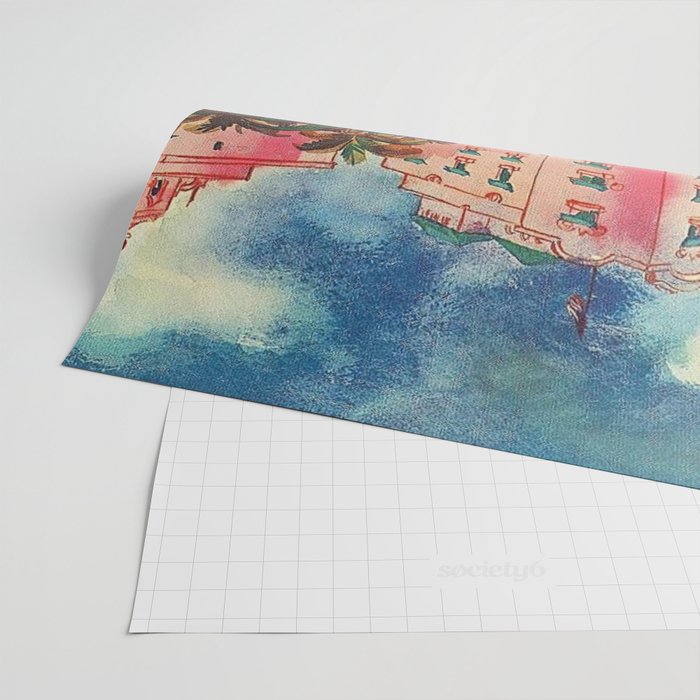 Hawaii's Famous Waikiki Beach landscape painting Wrapping Paper Gallery Image 2