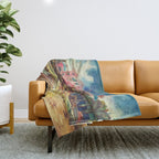 Hawaii's Famous Waikiki Beach landscape painting Throw Blanket Gallery Image 1