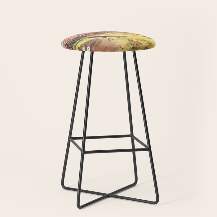 Hawaii's Famous Waikiki Beach landscape painting Stool Gallery Image 1