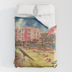 Hawaii's Famous Waikiki Beach landscape painting Duvet Cover Gallery Image 6