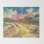 Hawaii's Famous Waikiki Beach landscape painting Throw Blanket Gallery Image 2