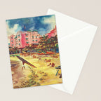 Hawaii's Famous Waikiki Beach landscape painting Stationery Card Gallery Image 2
