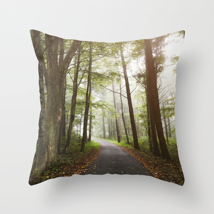Great Smoky Mountains National Park - Road Trip Adventure II Throw Pillow Gallery Image 1