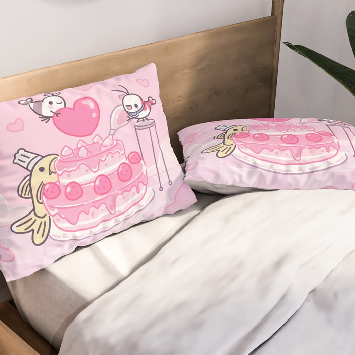 Shy Shrimp - Birthday Cake Pillow Sham Gallery Image 2