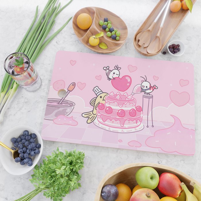 Shy Shrimp - Birthday Cake Cutting Board Gallery Image 2