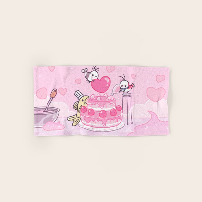 Shy Shrimp - Birthday Cake Bath Towel Gallery Image 1