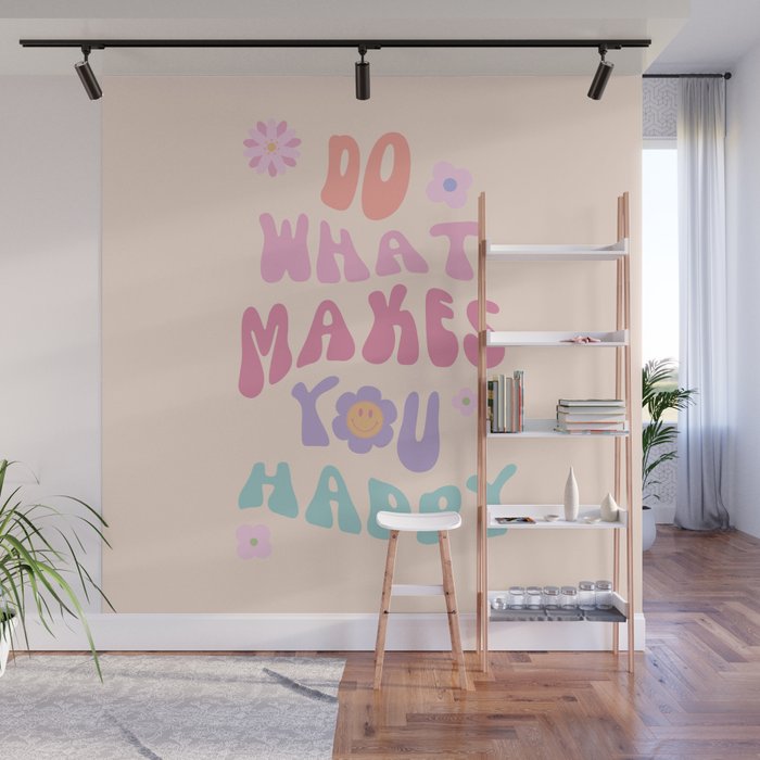 Danish Pastel Retro Inspirational Quote Wall Mural Gallery Image 1