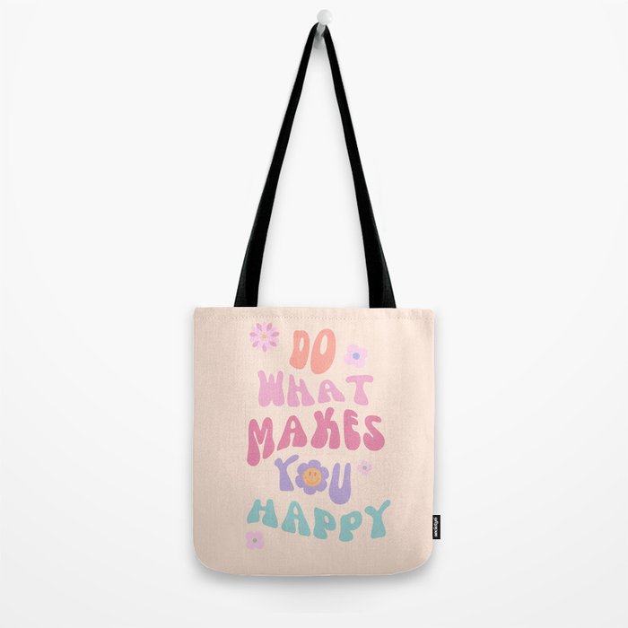 Danish Pastel Retro Inspirational Quote Tote Bag Gallery Image 2