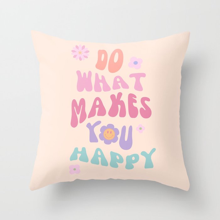 Danish Pastel Retro Inspirational Quote Throw Pillow Gallery Image 6