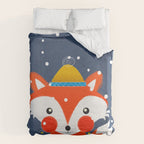 Cute christmas fox in the snow Duvet Cover Gallery Image 6