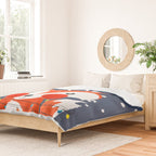 Cute christmas fox in the snow Duvet Cover Gallery Image 2