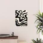 Retro Liquid Swirl Abstract Square 2 in Black and Almond Cream Poster Gallery Image 2