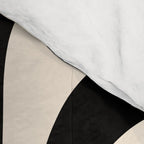 Retro Liquid Swirl Abstract Square 2 in Black and Almond Cream Comforter Gallery Image 4