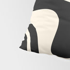 Retro Liquid Swirl Abstract Square 2 in Black and Almond Cream Pillow Sham Gallery Image 4