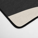 Retro Liquid Swirl Abstract Square 2 in Black and Almond Cream Desk Mat Gallery Image 4