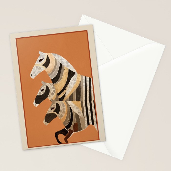 Horses in Stripes II Stationery Card Gallery Image 2