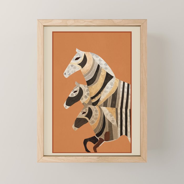 Horses in Stripes II Mini Art Print Gallery Image 1