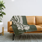 Night Bloom - Green Throw Blanket Gallery Image 1