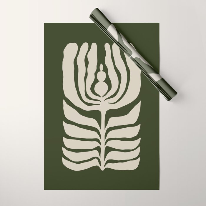 Night Bloom - Green Wrapping Paper Gallery Image 1