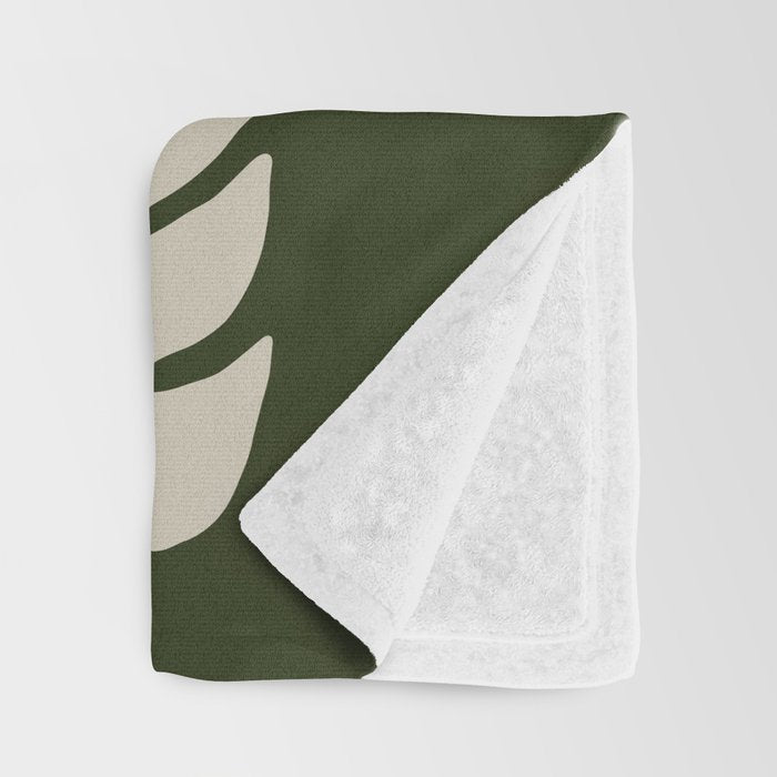 Night Bloom - Green Throw Blanket Gallery Image 3