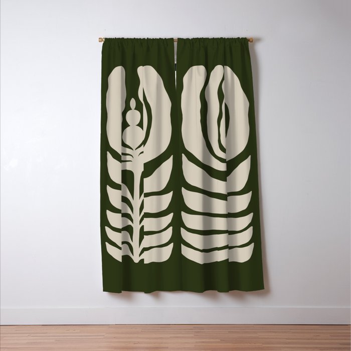 Night Bloom - Green Window Curtain Gallery Image 3