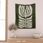 Night Bloom - Green Wall Tapestry Gallery Image 2