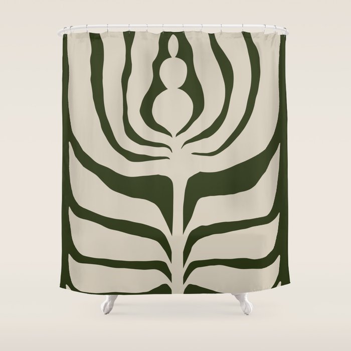 Night Bloom - Green Shower Curtain Gallery Image 1