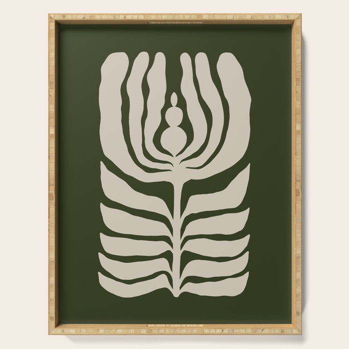 Night Bloom - Green Serving Tray Gallery Image 1