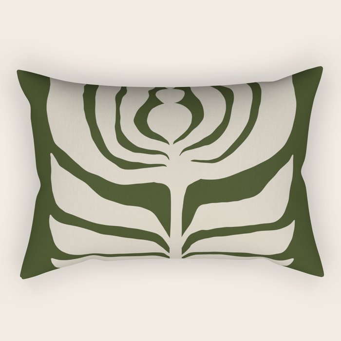 Night Bloom - Green Rectangular Pillow Gallery Image 1