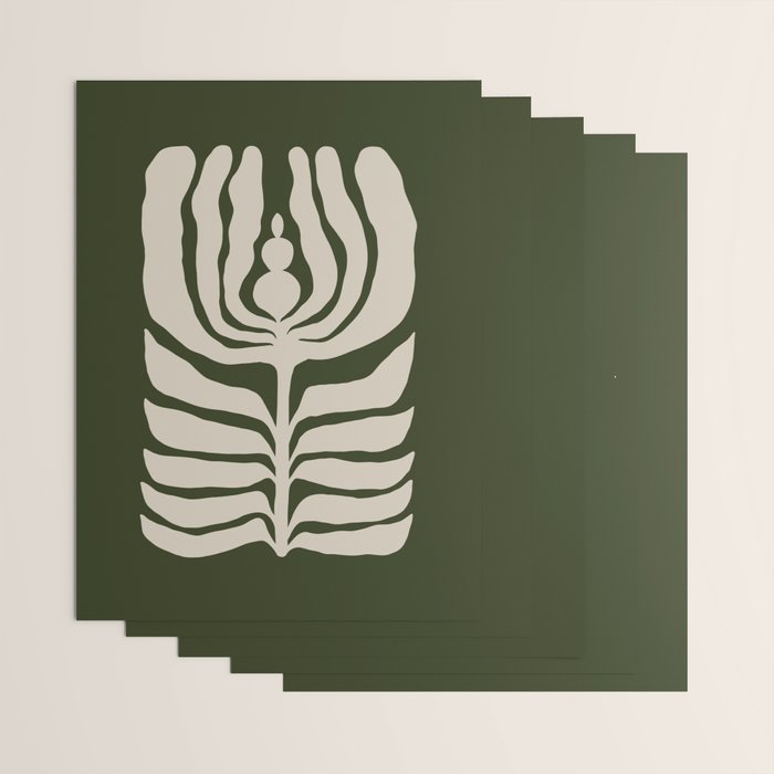 Night Bloom - Green Wrapping Paper Gallery Image 3