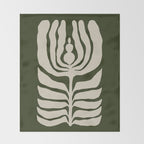 Night Bloom - Green Throw Blanket Gallery Image 2