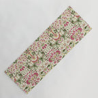William Morris Vintage Lodden Rose Pink Thyme Green Floral Pattern Yoga Mat Gallery Image 1