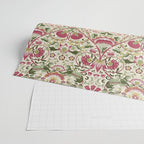 William Morris Vintage Lodden Rose Pink Thyme Green Floral Pattern Wrapping Paper Gallery Image 2