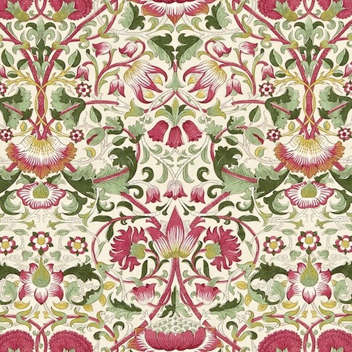 William Morris Vintage Lodden Rose Pink Thyme Green Floral Pattern Coffee Mug Gallery Image 2