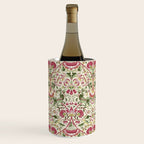 William Morris Vintage Lodden Rose Pink Thyme Green Floral Pattern Wine Chiller Gallery Image 1