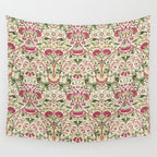William Morris Vintage Lodden Rose Pink Thyme Green Floral Pattern Wall Tapestry Gallery Image 4