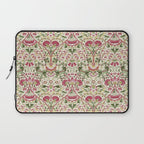 William Morris Vintage Lodden Rose Pink Thyme Green Floral Pattern Laptop Sleeve Gallery Image 1