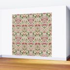 William Morris Vintage Lodden Rose Pink Thyme Green Floral Pattern Wall Mural Gallery Image 2
